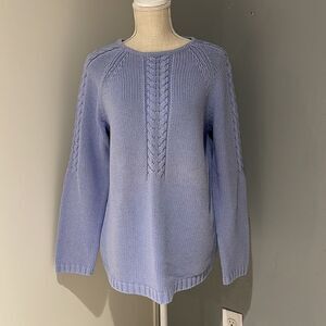 Vintage Natural Instincts periwinkle blue cotton crew neck sweater